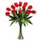 23" Artificial Tulip Arrangement with Cylinder Glass Vase